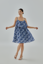 Estee Printed Layered Bodice Dress